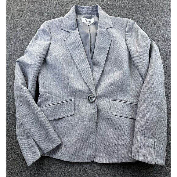 Le Suit Jackets & Blazers - Vintage Le Suit‎ Blazer Womens 6 Gray Flecked Lined Suit Jacket